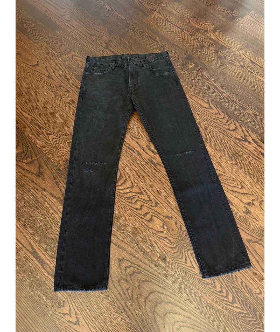 OFF-WHITE Черные хлопковые джинсы скинни, фото 7