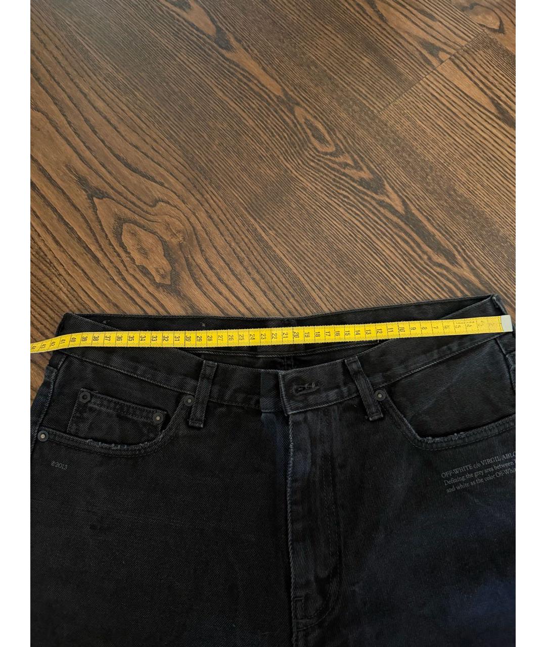 OFF-WHITE Черные хлопковые джинсы скинни, фото 4