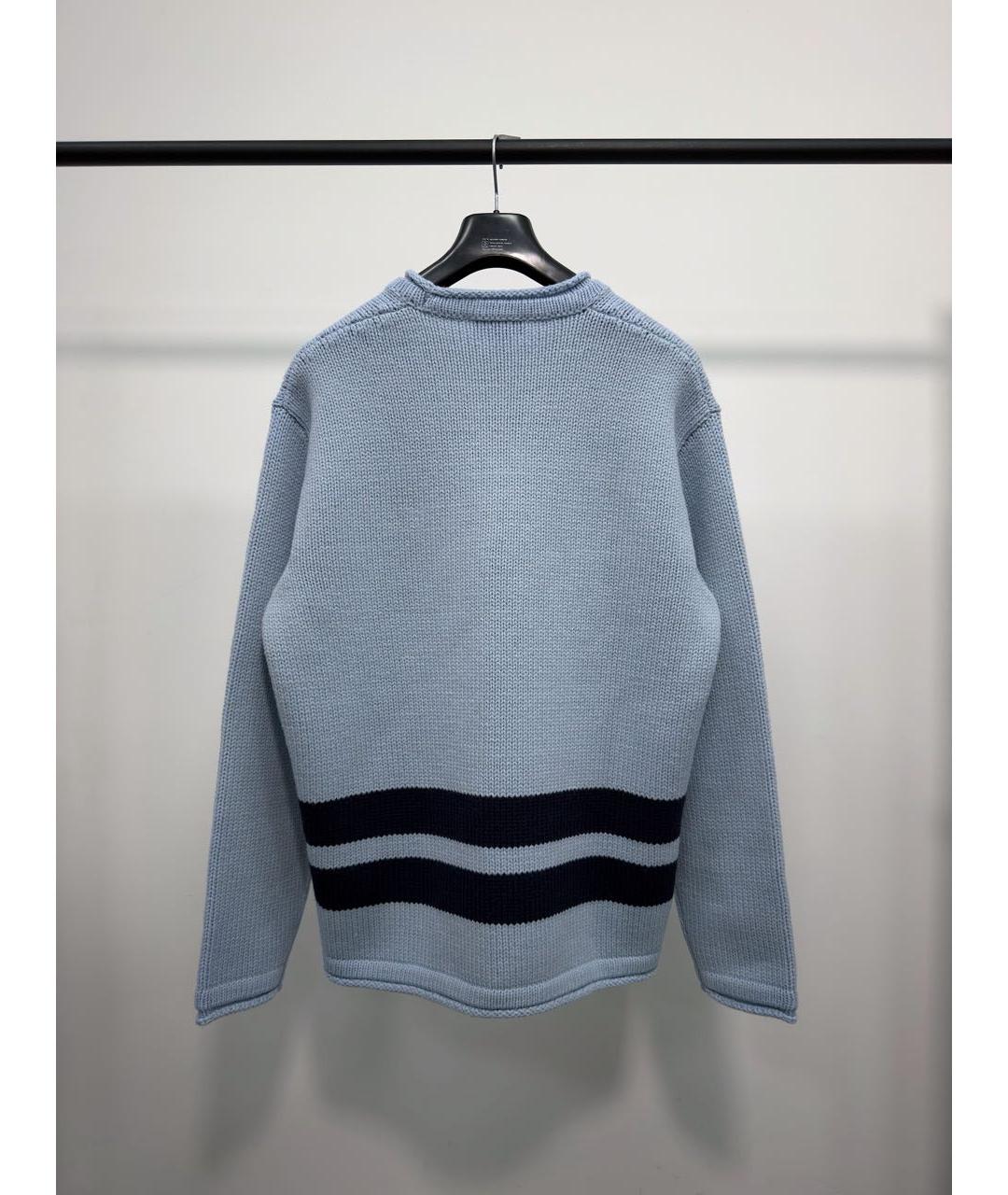 STONE ISLAND Голубой шерстяной джемпер / свитер, фото 4