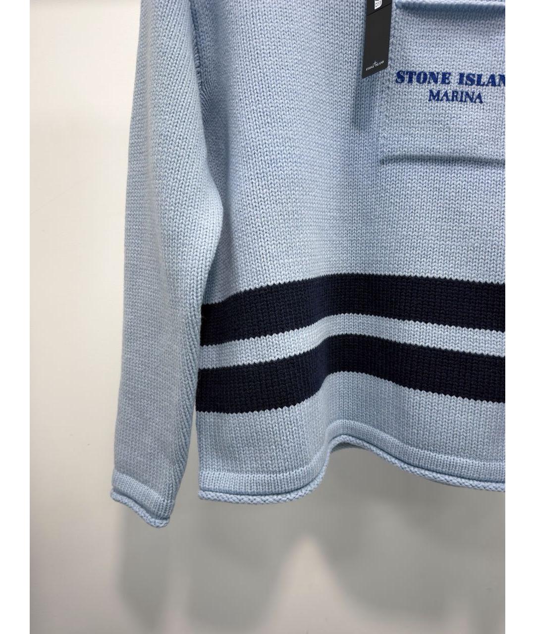STONE ISLAND Голубой шерстяной джемпер / свитер, фото 3