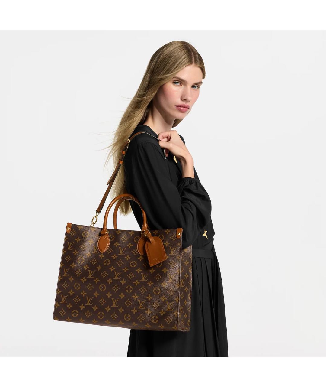 LOUIS VUITTON Коричневая сумка тоут из канвы, фото 5
