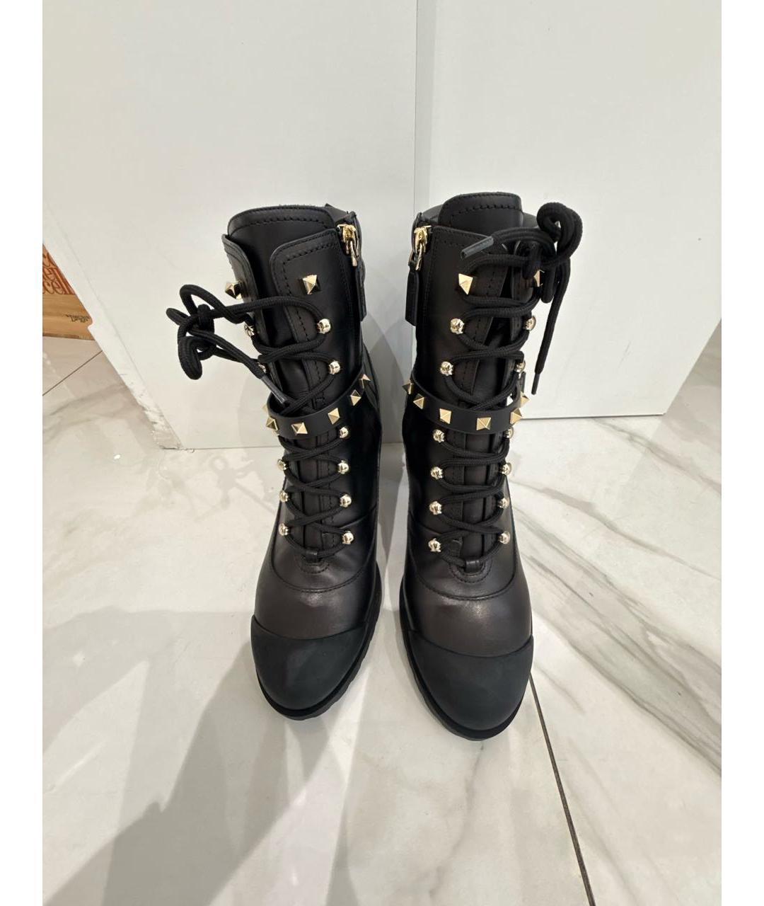 VALENTINO Черные кожаные ботильоны, фото 2