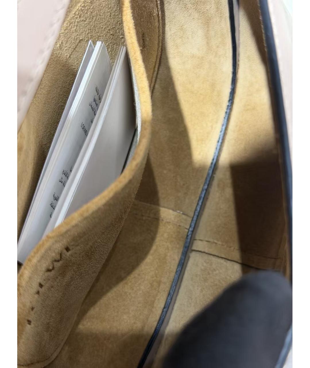 LOEWE Бежевая кожаная сумка через плечо, фото 3