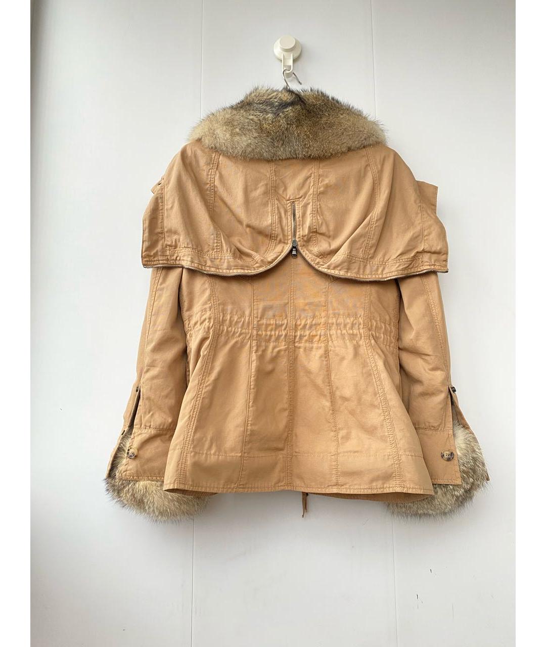 ERMANNO SCERVINO Коричневая хлопковая парка, фото 2