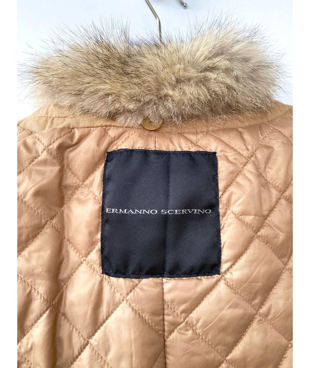 ERMANNO SCERVINO Коричневая хлопковая парка, фото 3