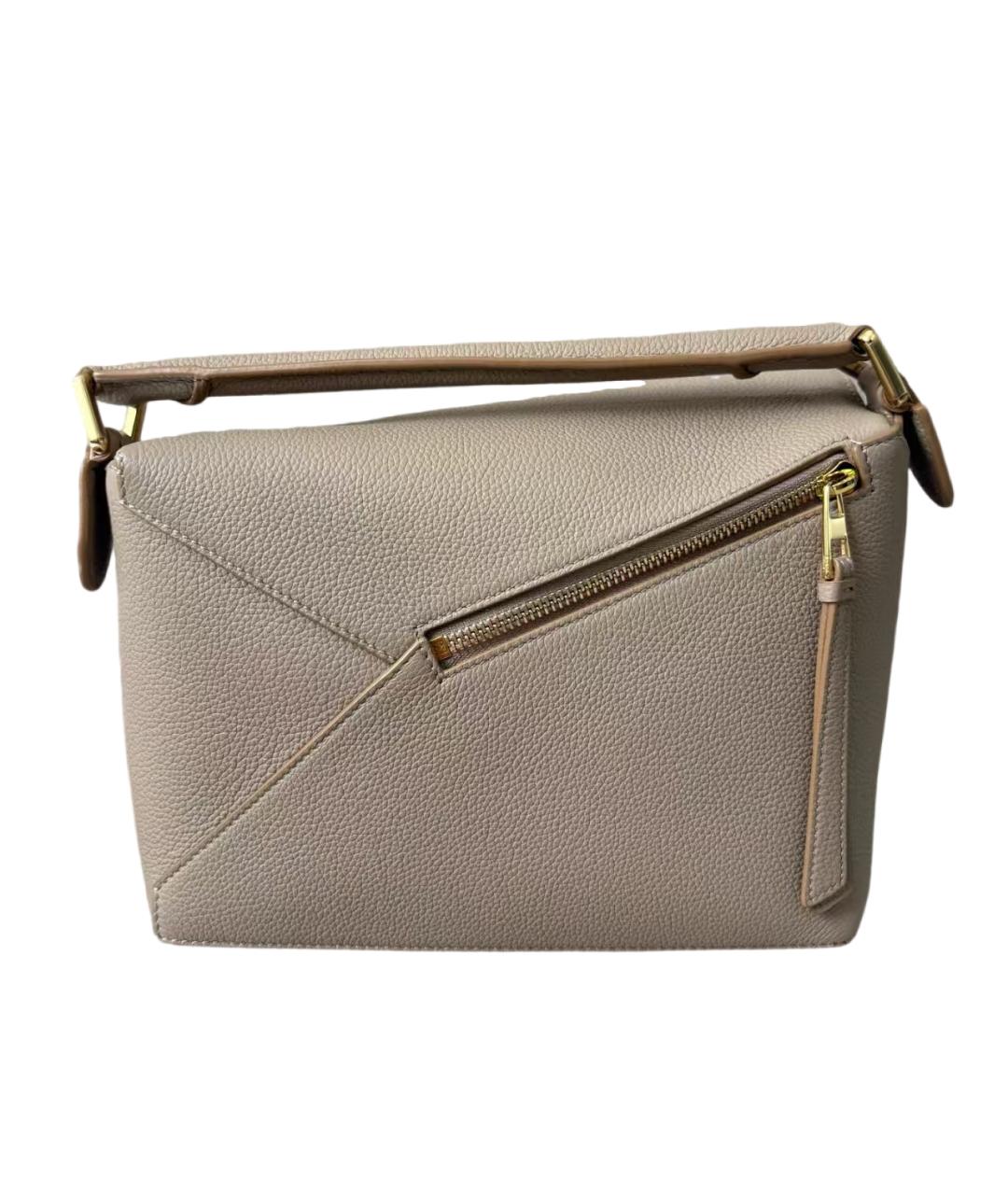 LOEWE Бежевая кожаная сумка через плечо, фото 2