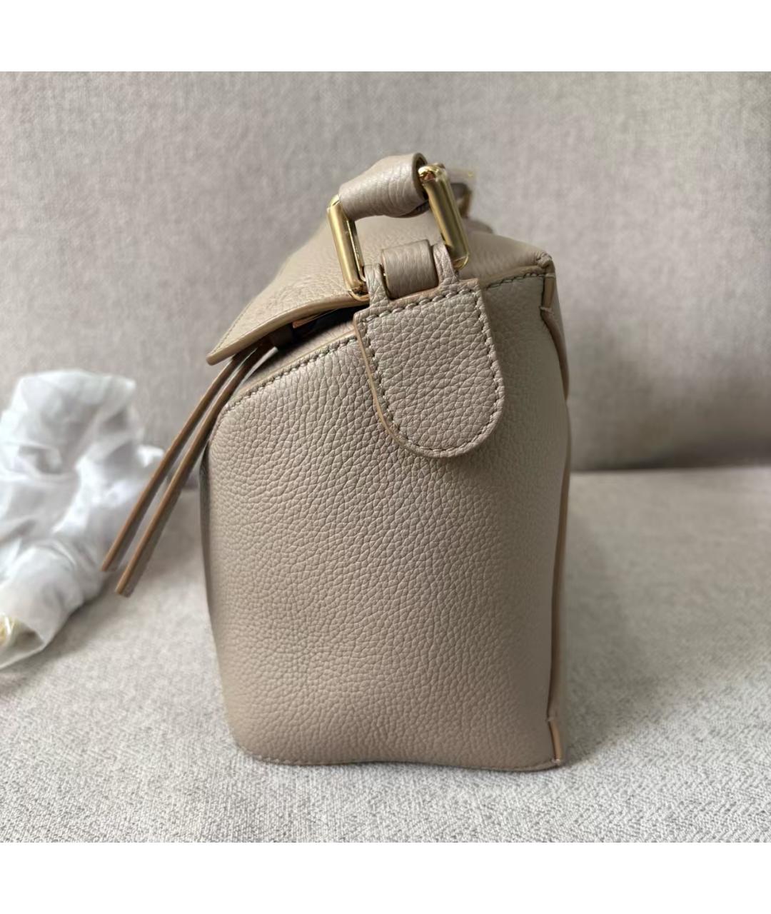 LOEWE Бежевая кожаная сумка через плечо, фото 4
