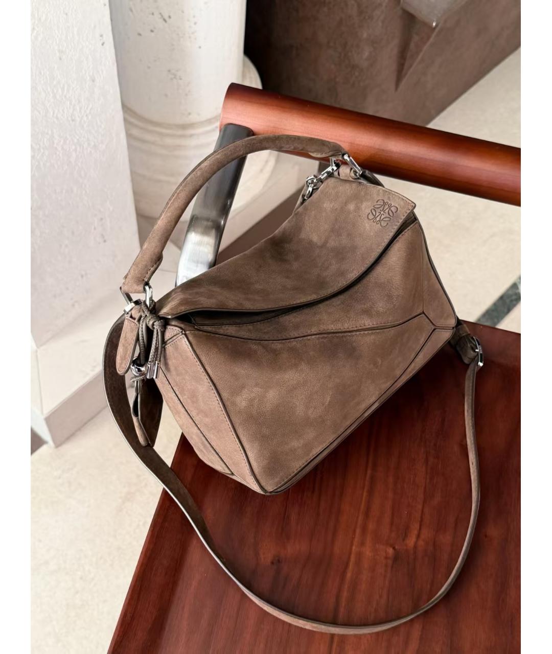 LOEWE Коричневая кожаная сумка через плечо, фото 2