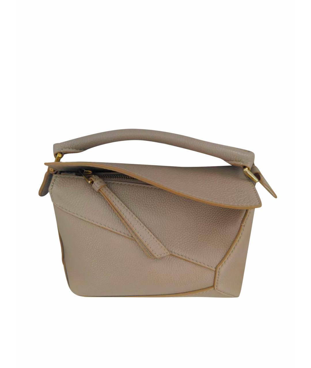 LOEWE Бежевая кожаная сумка через плечо, фото 1