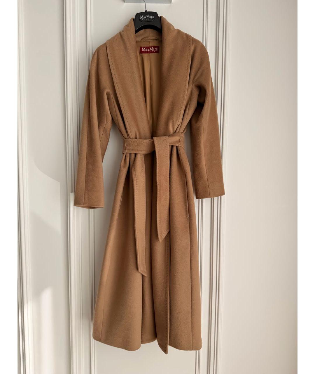 MAX MARA STUDIO Коричневое шерстяное пальто, фото 8