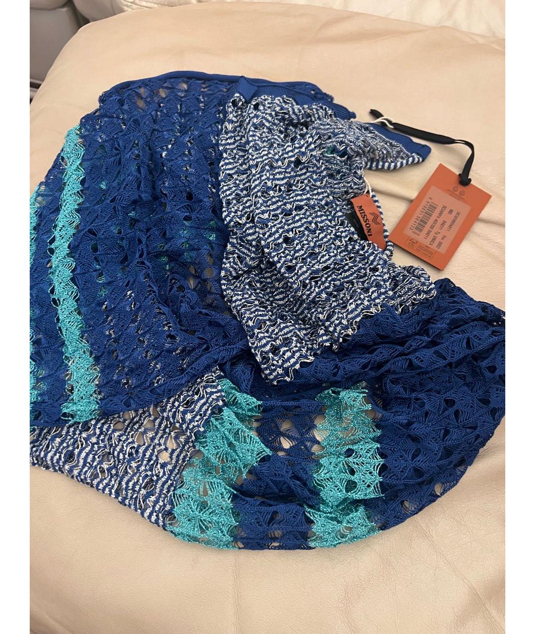 M MISSONI Синий шарф, фото 6