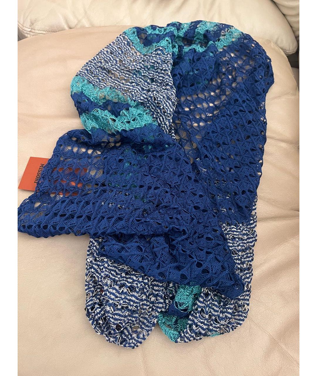 M MISSONI Синий шарф, фото 5