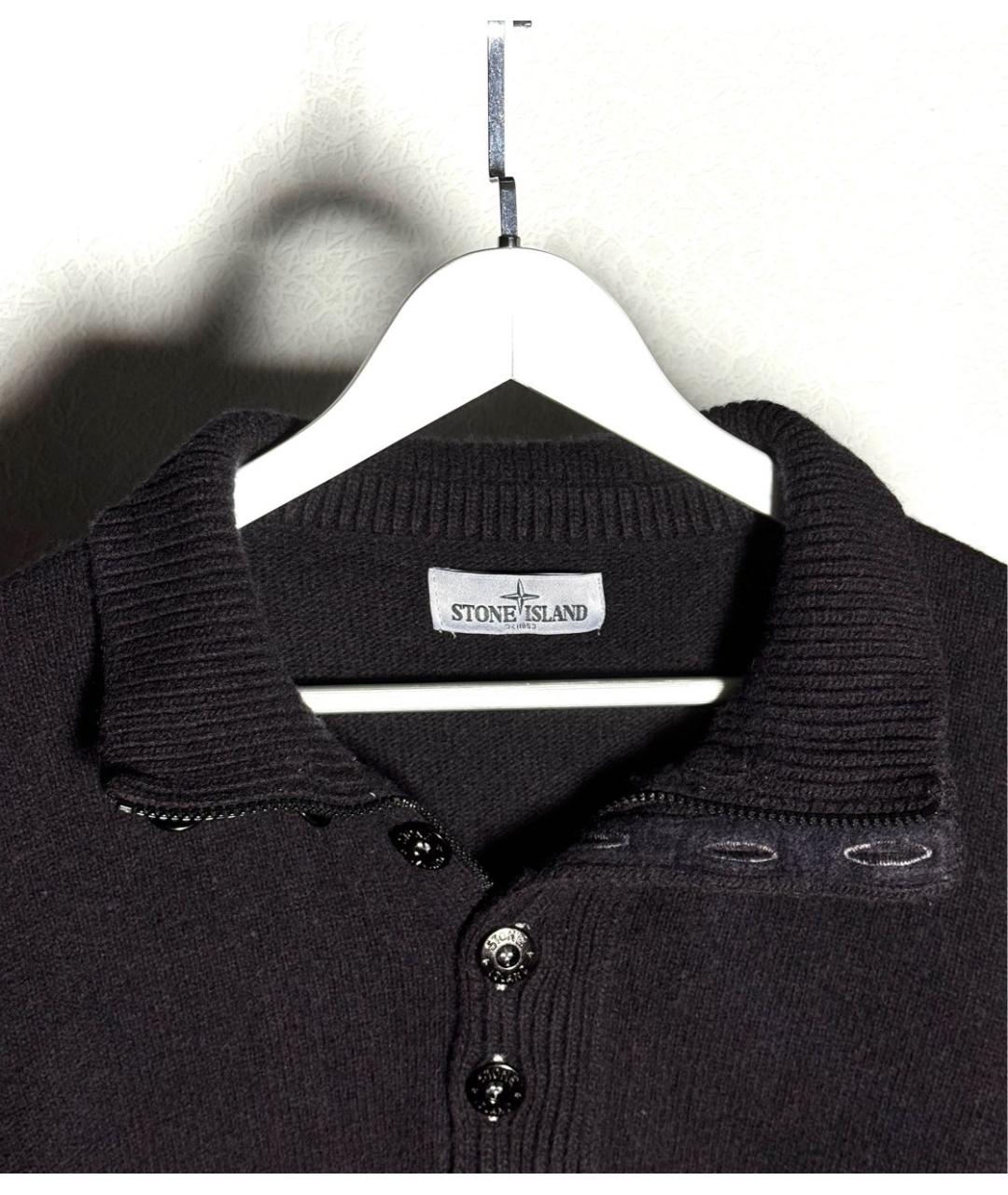STONE ISLAND Антрацитовый шерстяной джемпер / свитер, фото 2