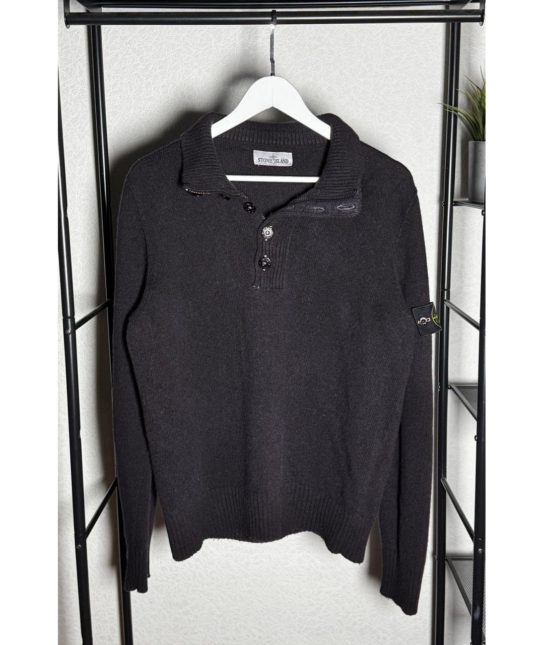 STONE ISLAND Антрацитовый шерстяной джемпер / свитер, фото 5