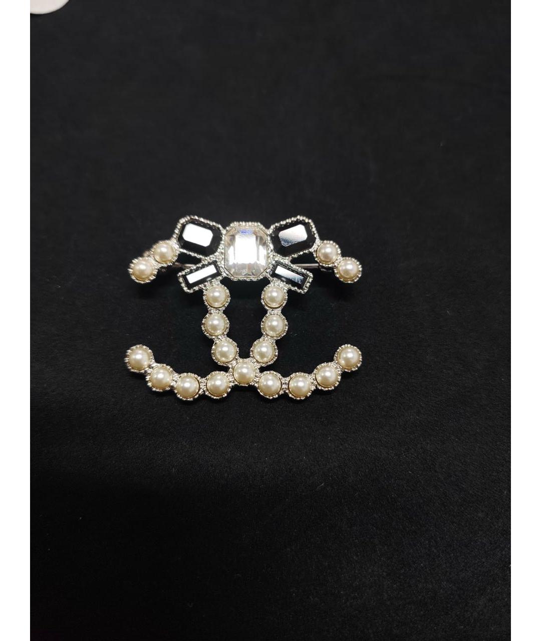 CHANEL Серебряная металлическая булавка / брошь, фото 5