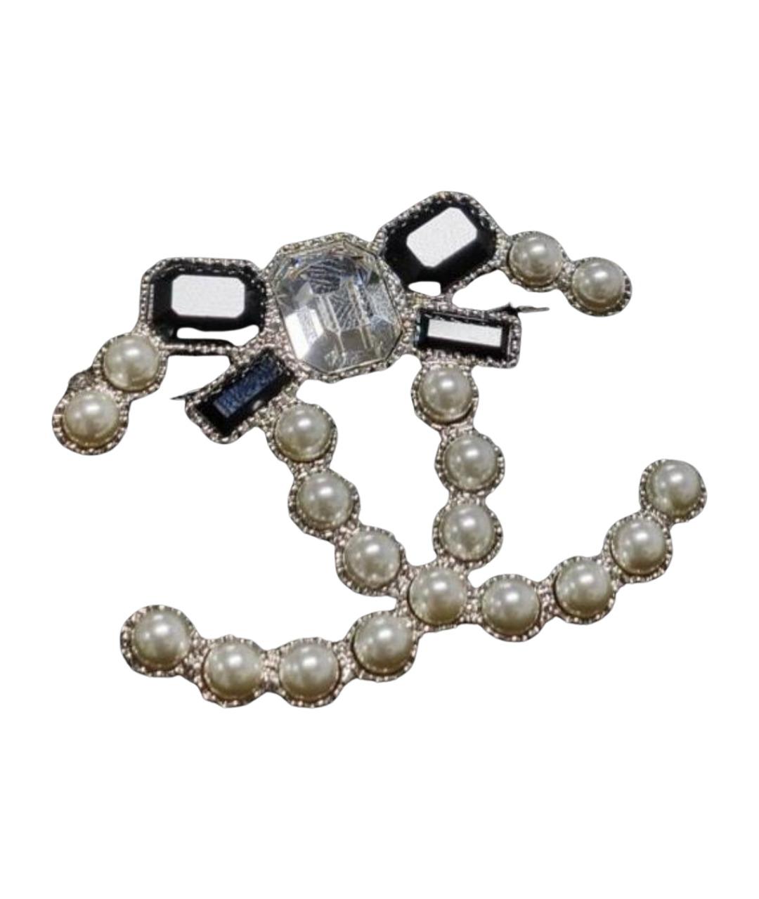 CHANEL Серебряная металлическая булавка / брошь, фото 1