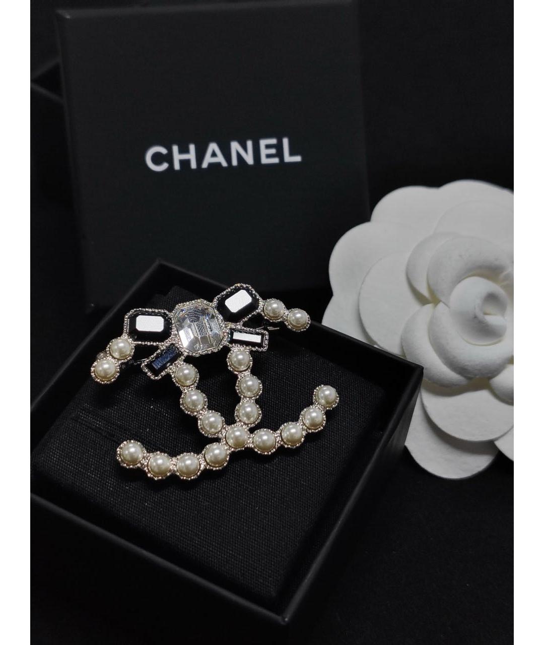 CHANEL Серебряная металлическая булавка / брошь, фото 7