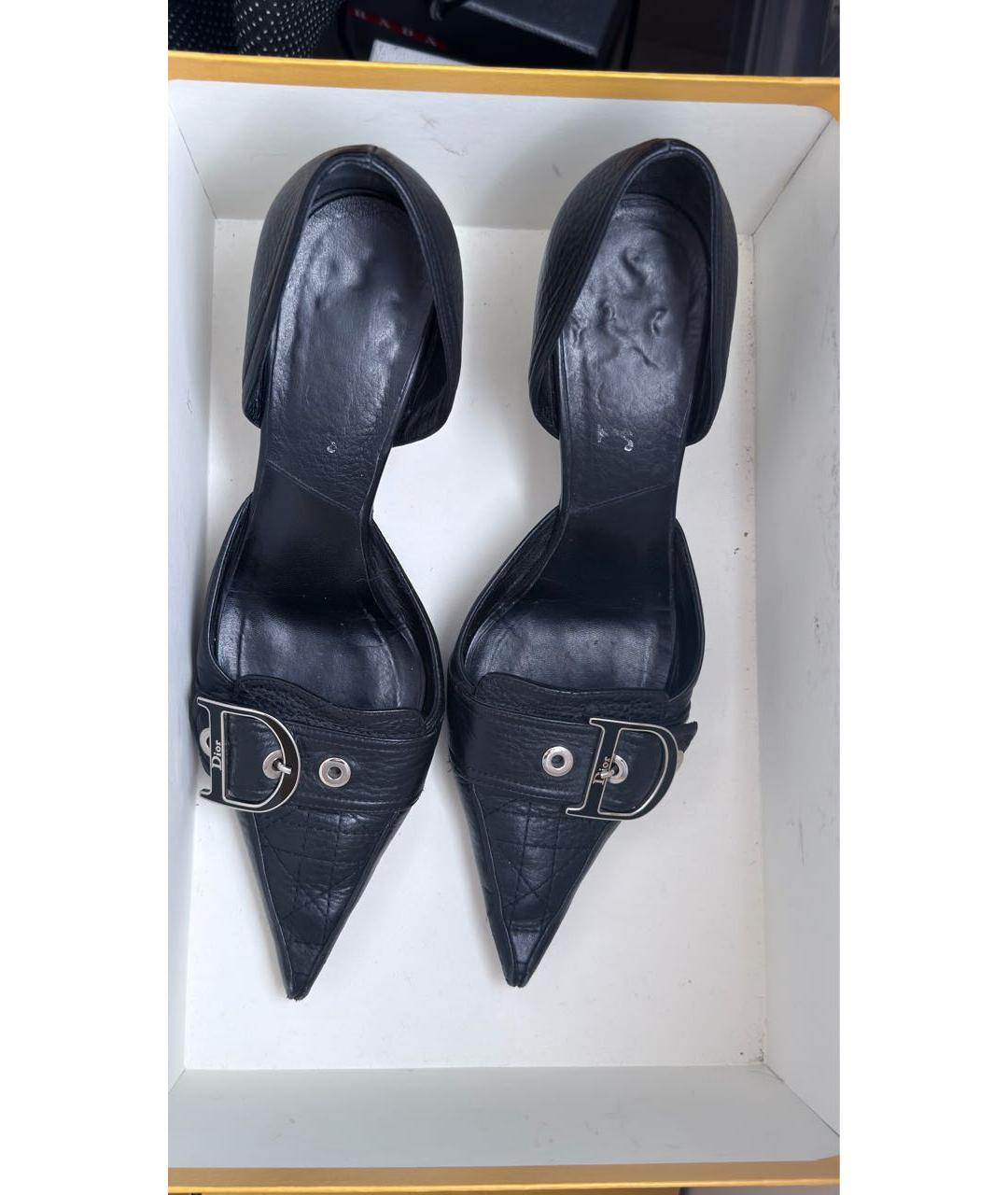 CHRISTIAN DIOR Черные кожаные туфли, фото 3