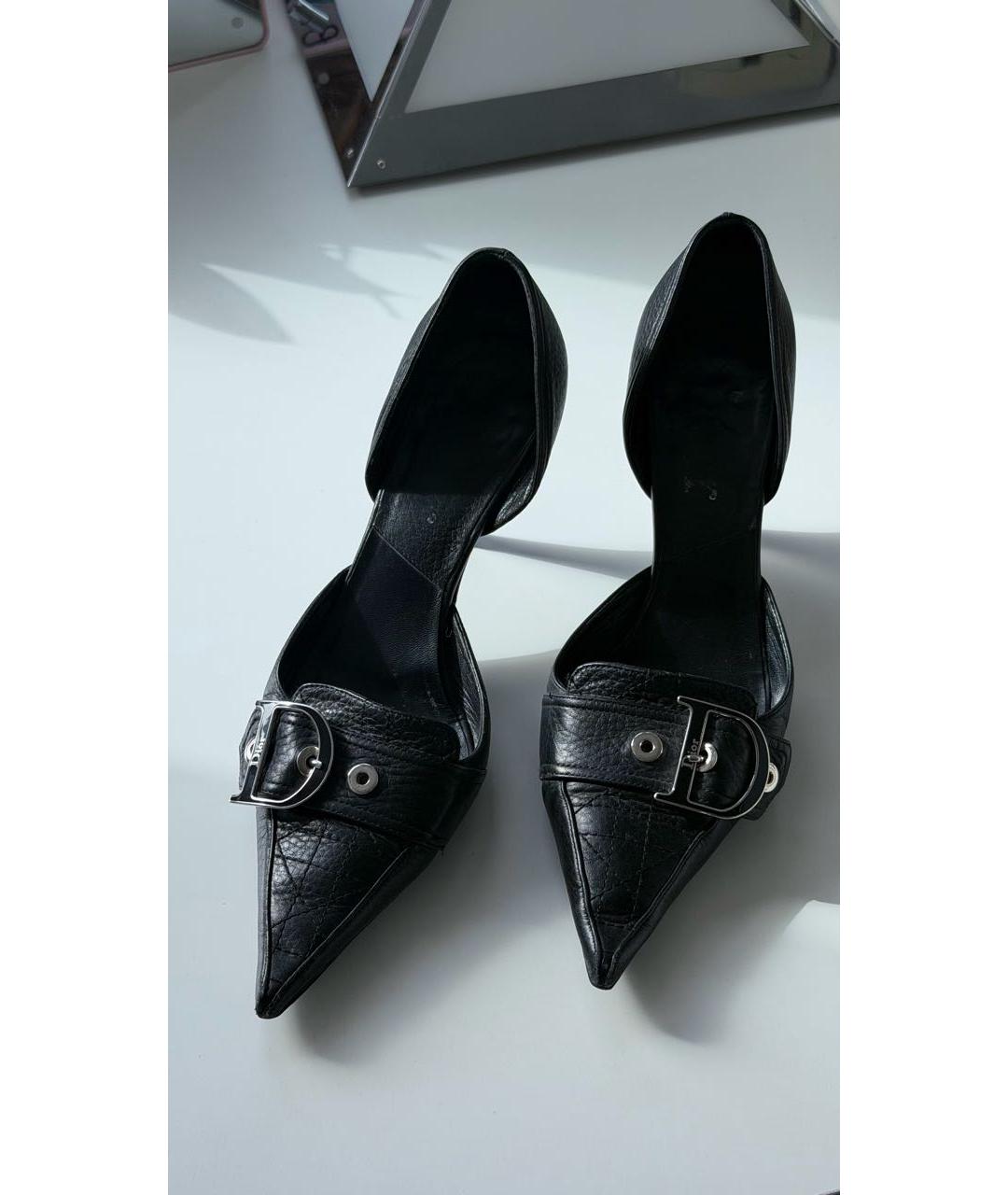 CHRISTIAN DIOR Черные кожаные туфли, фото 2