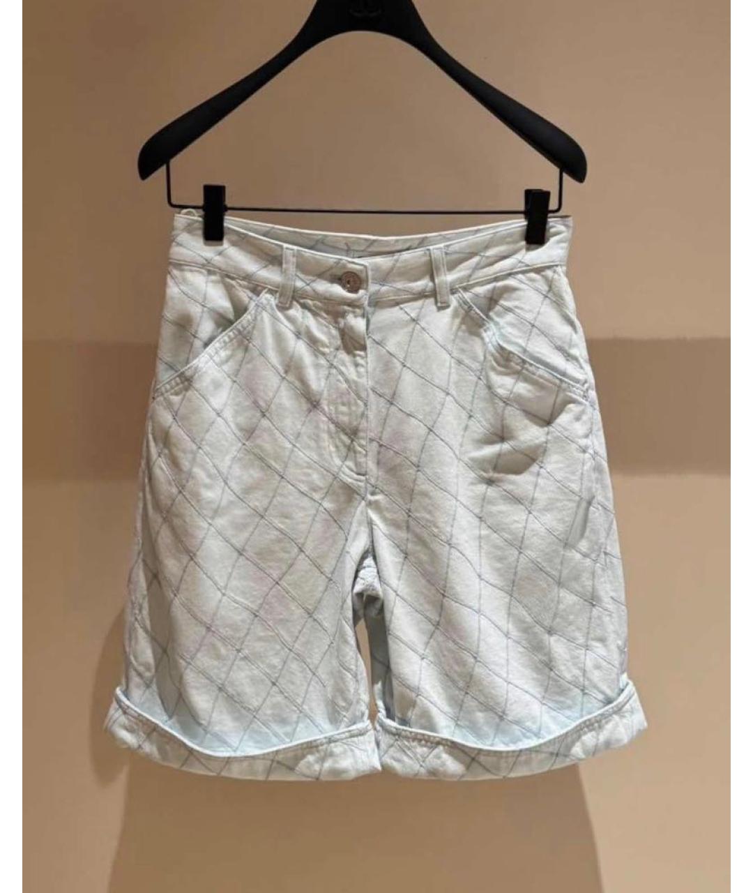 CHANEL Голубые деним шорты, фото 2