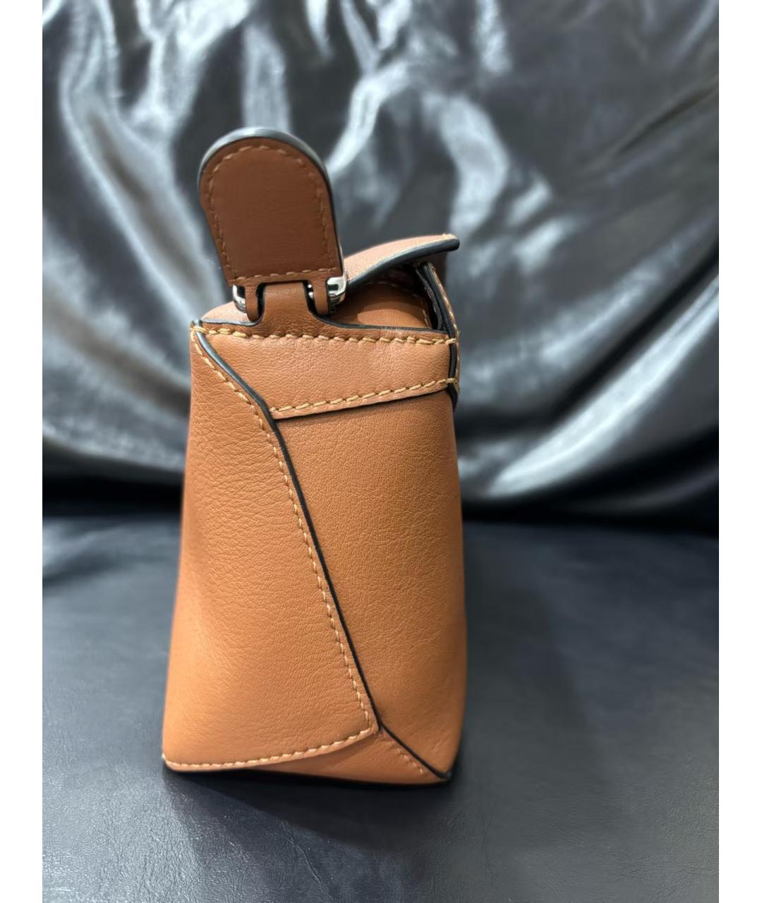 LOEWE Коричневая кожаная сумка через плечо, фото 4