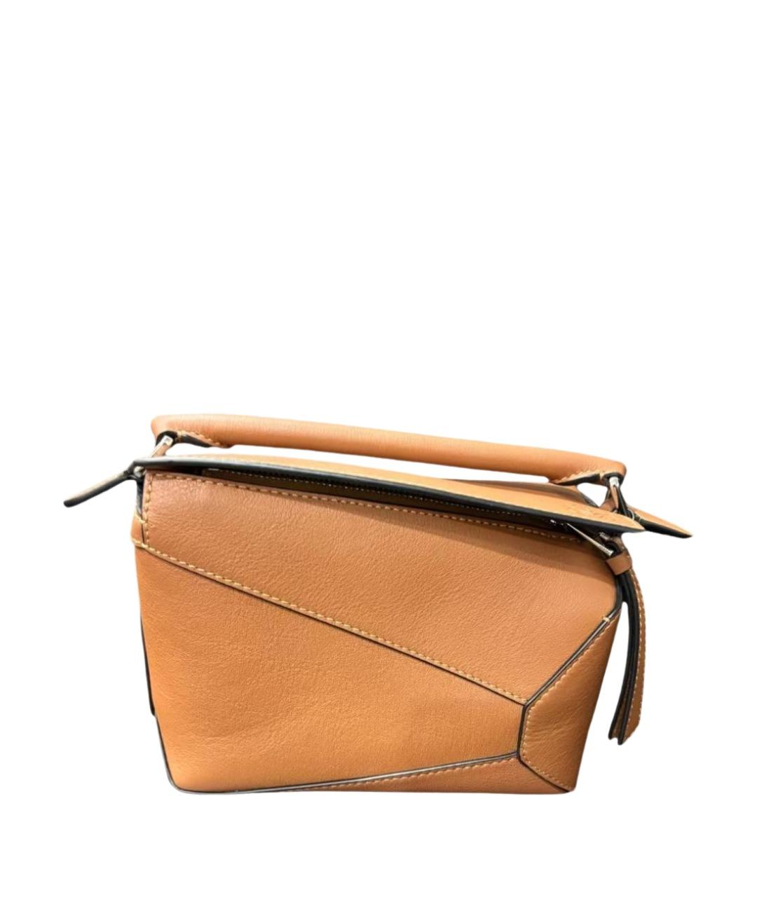 LOEWE Коричневая кожаная сумка через плечо, фото 1