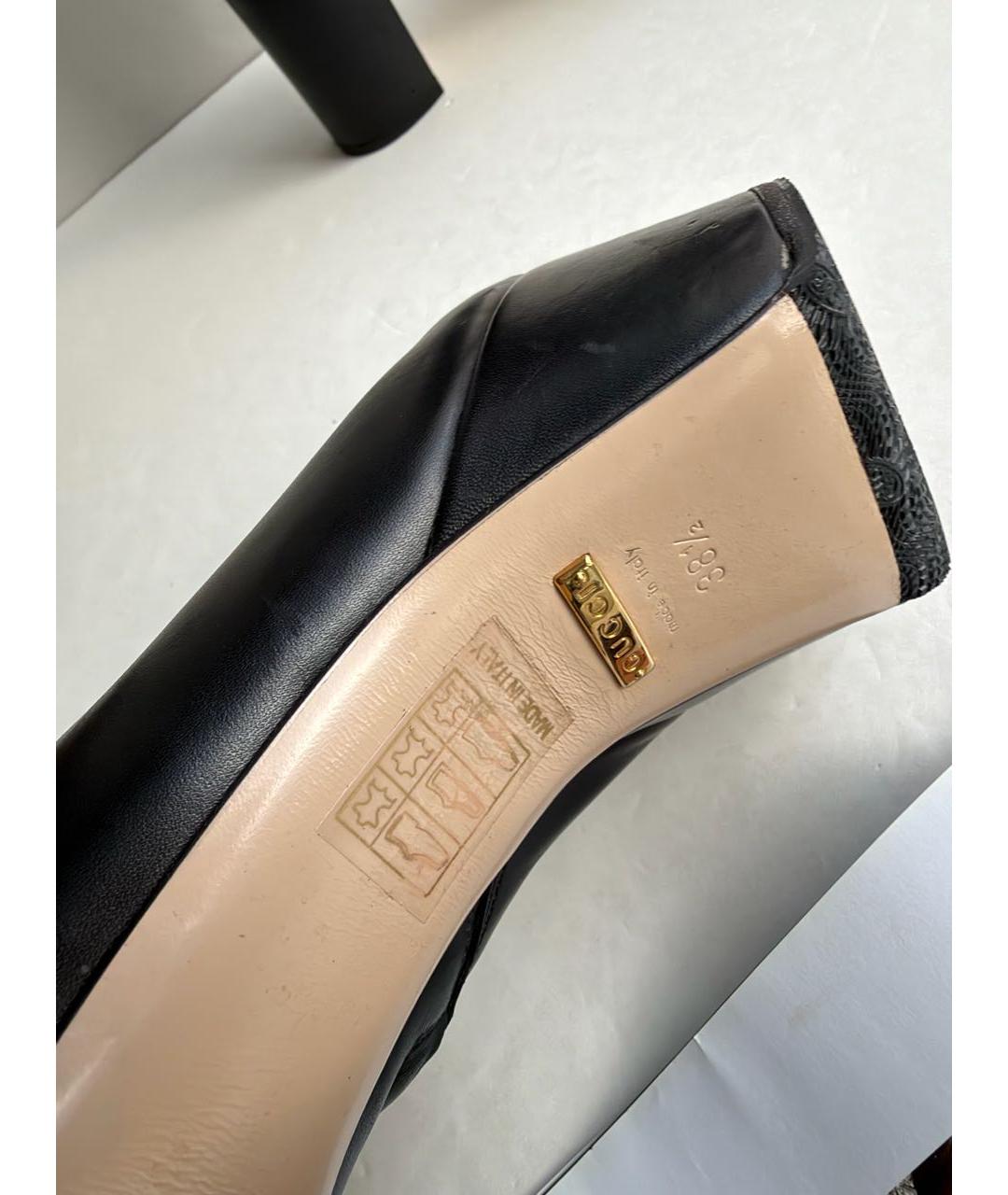GUCCI Черные кожаные сапоги, фото 4