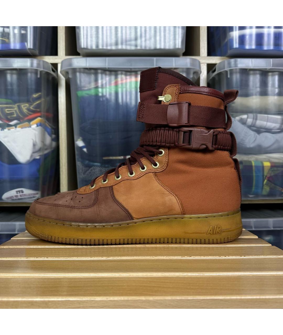 NIKE Коричневые высокие кроссовки / кеды, фото 9