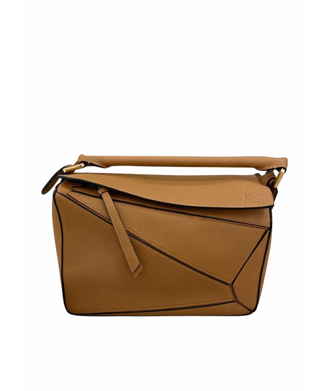 LOEWE Коричневая кожаная сумка через плечо, фото 1