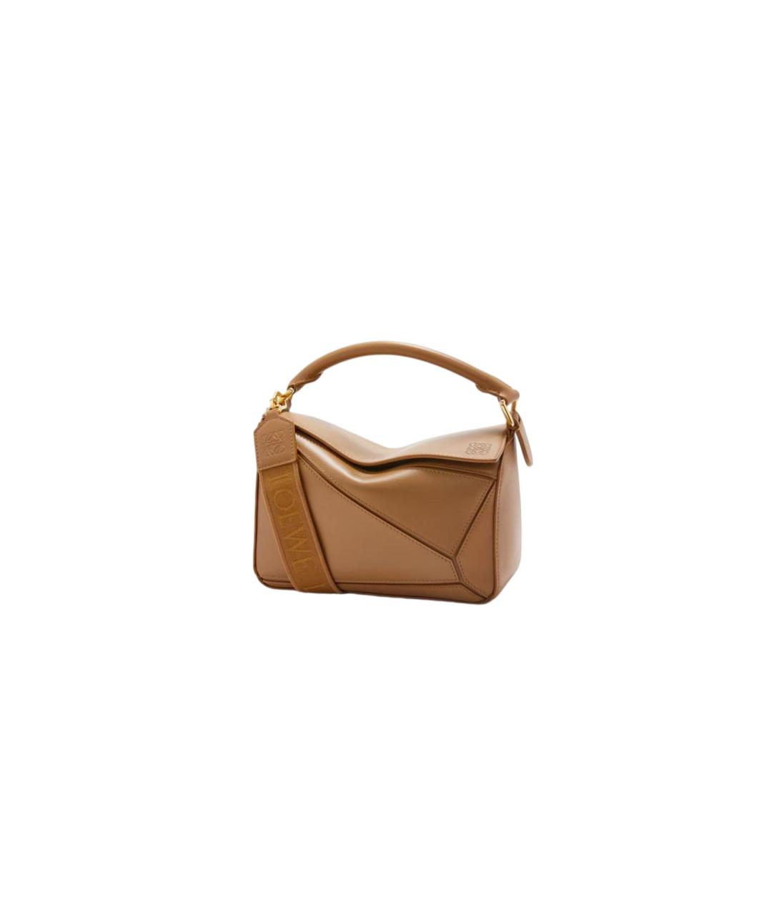 LOEWE Бежевая кожаная сумка через плечо, фото 4