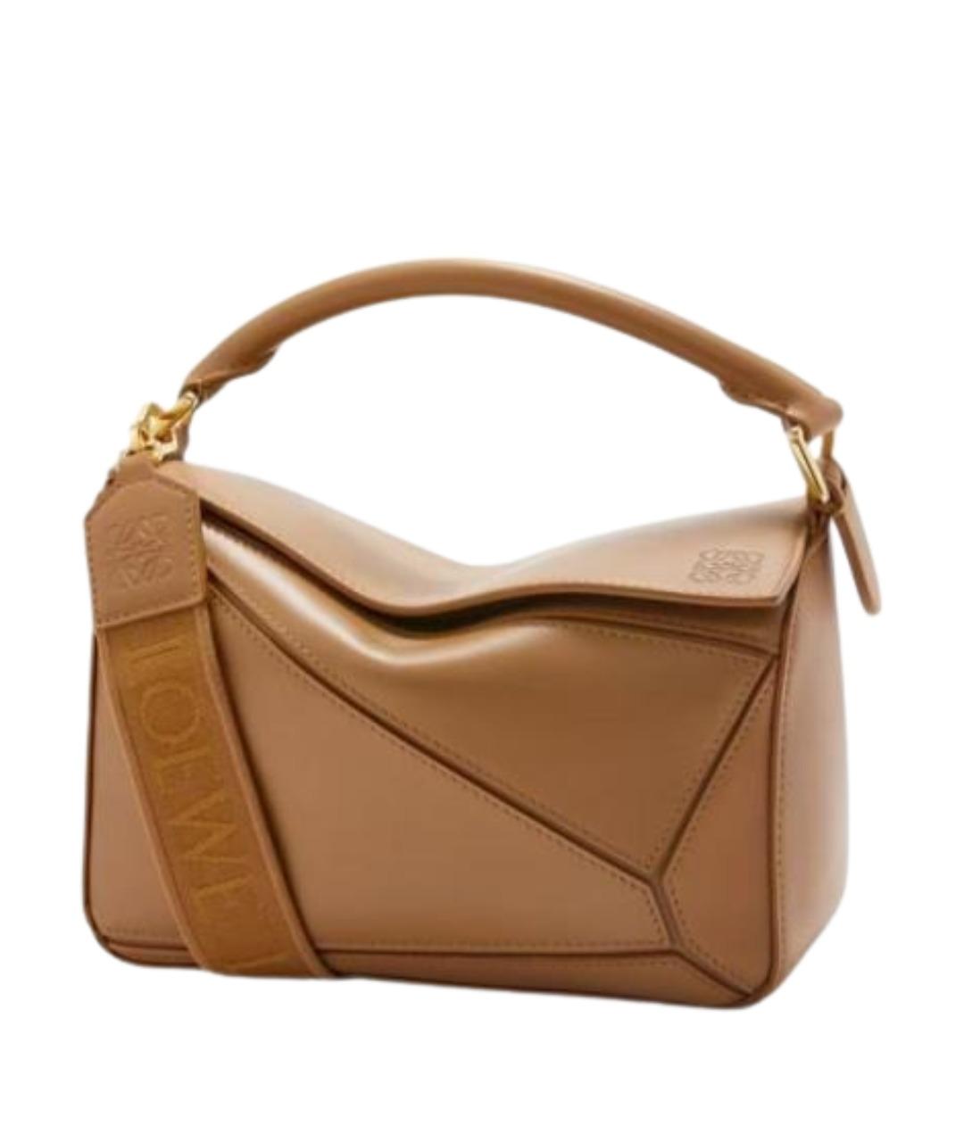 LOEWE Бежевая кожаная сумка через плечо, фото 1
