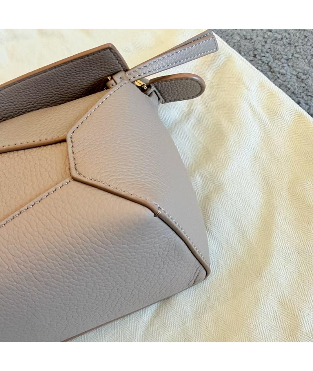 LOEWE Бежевая кожаная сумка через плечо, фото 4