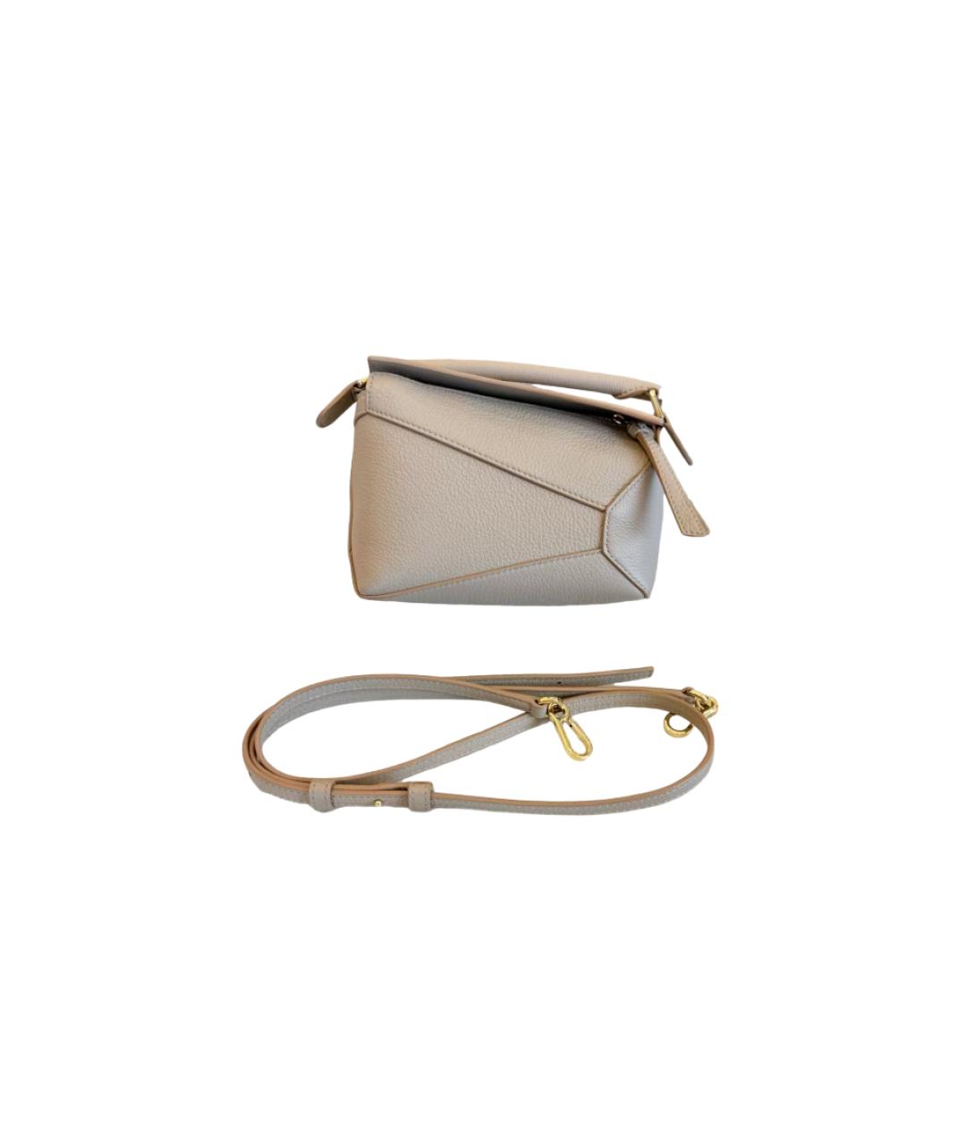 LOEWE Бежевая кожаная сумка через плечо, фото 6
