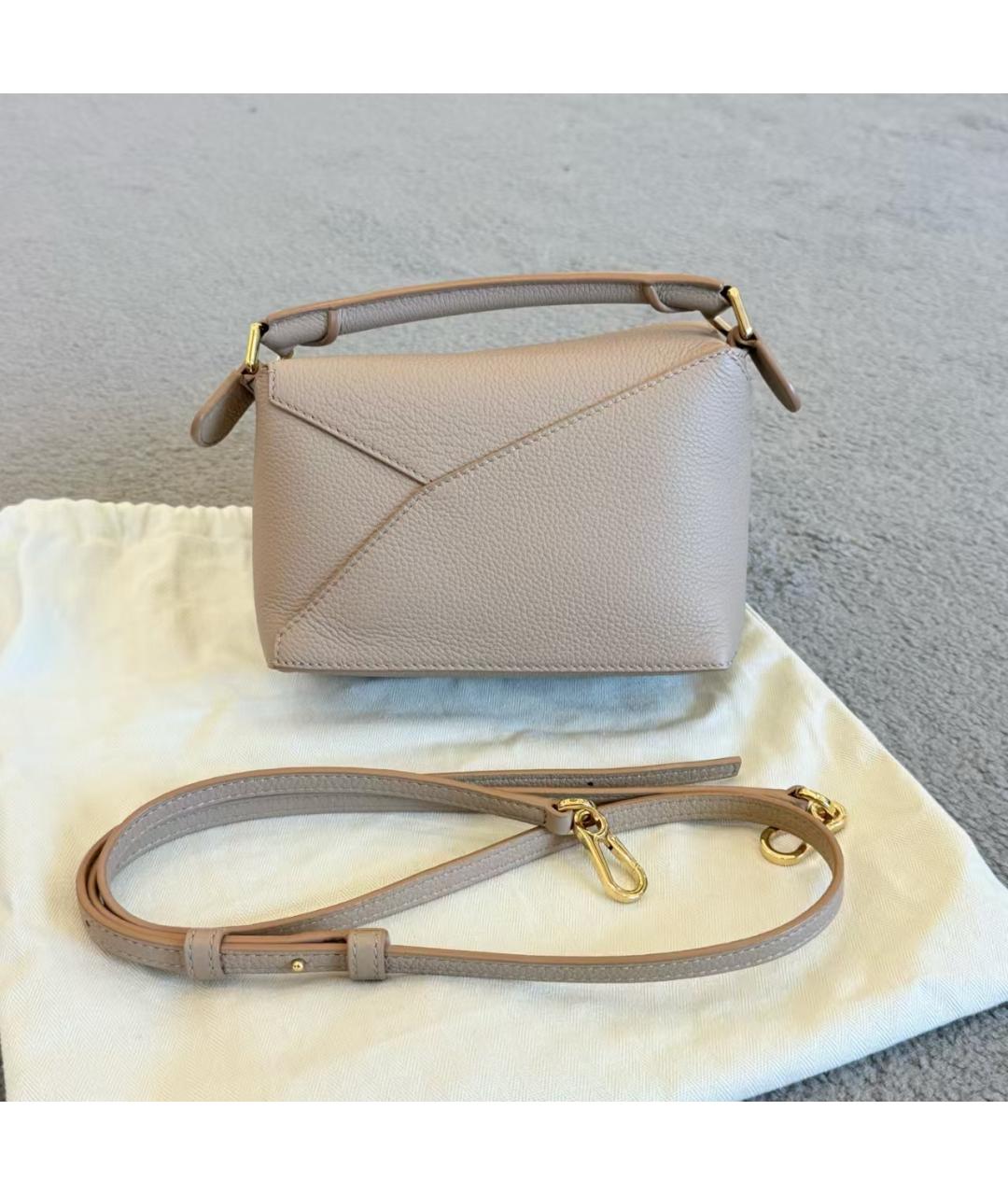 LOEWE Бежевая кожаная сумка через плечо, фото 3