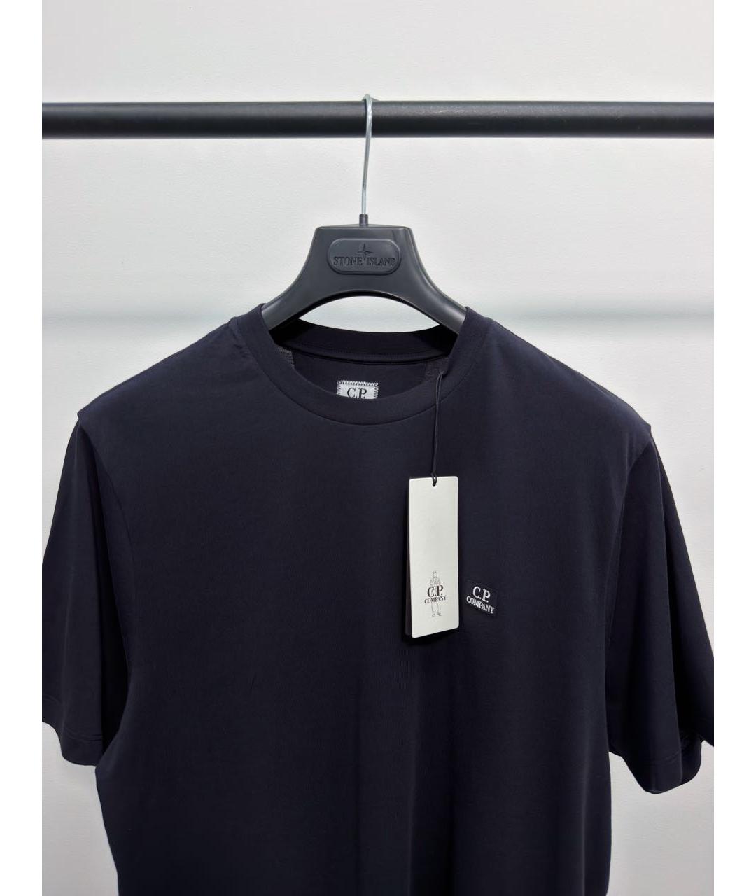 CP COMPANY Темно-синяя хлопковая футболка, фото 3