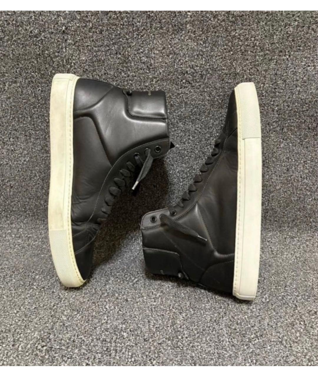 GIVENCHY Черные кожаные высокие кроссовки / кеды, фото 5
