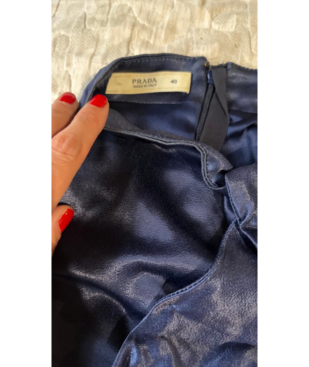 PRADA Синяя вискозная блузы, фото 3