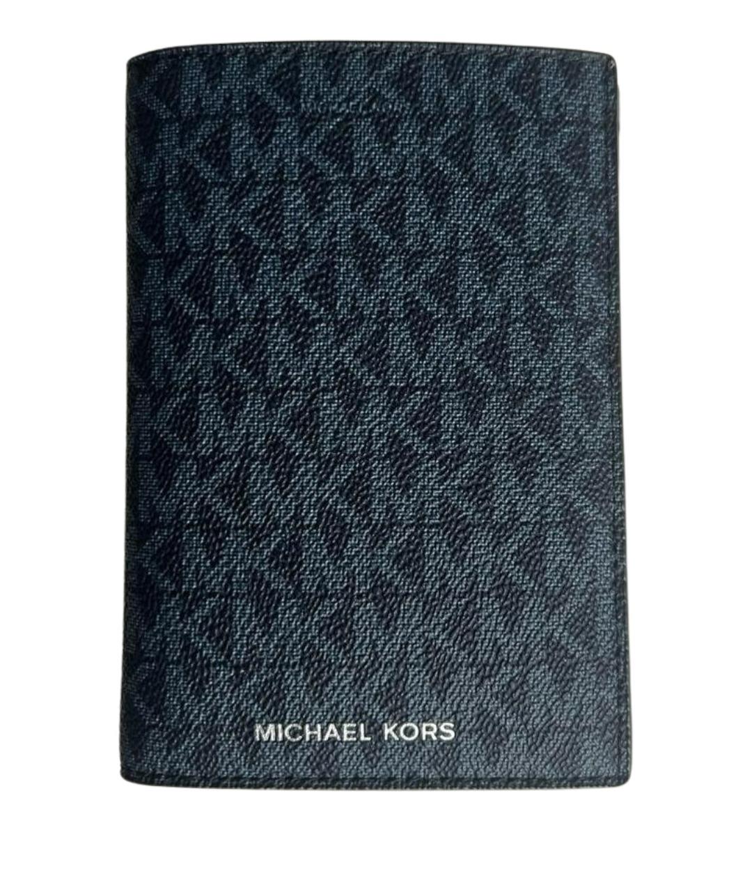 MICHAEL KORS Темно-синий кожаный кардхолдер, фото 1