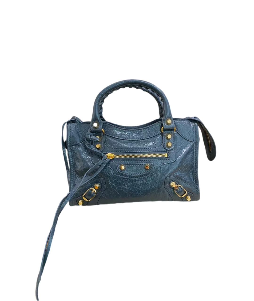 BALENCIAGA Синяя кожаная сумка через плечо, фото 7