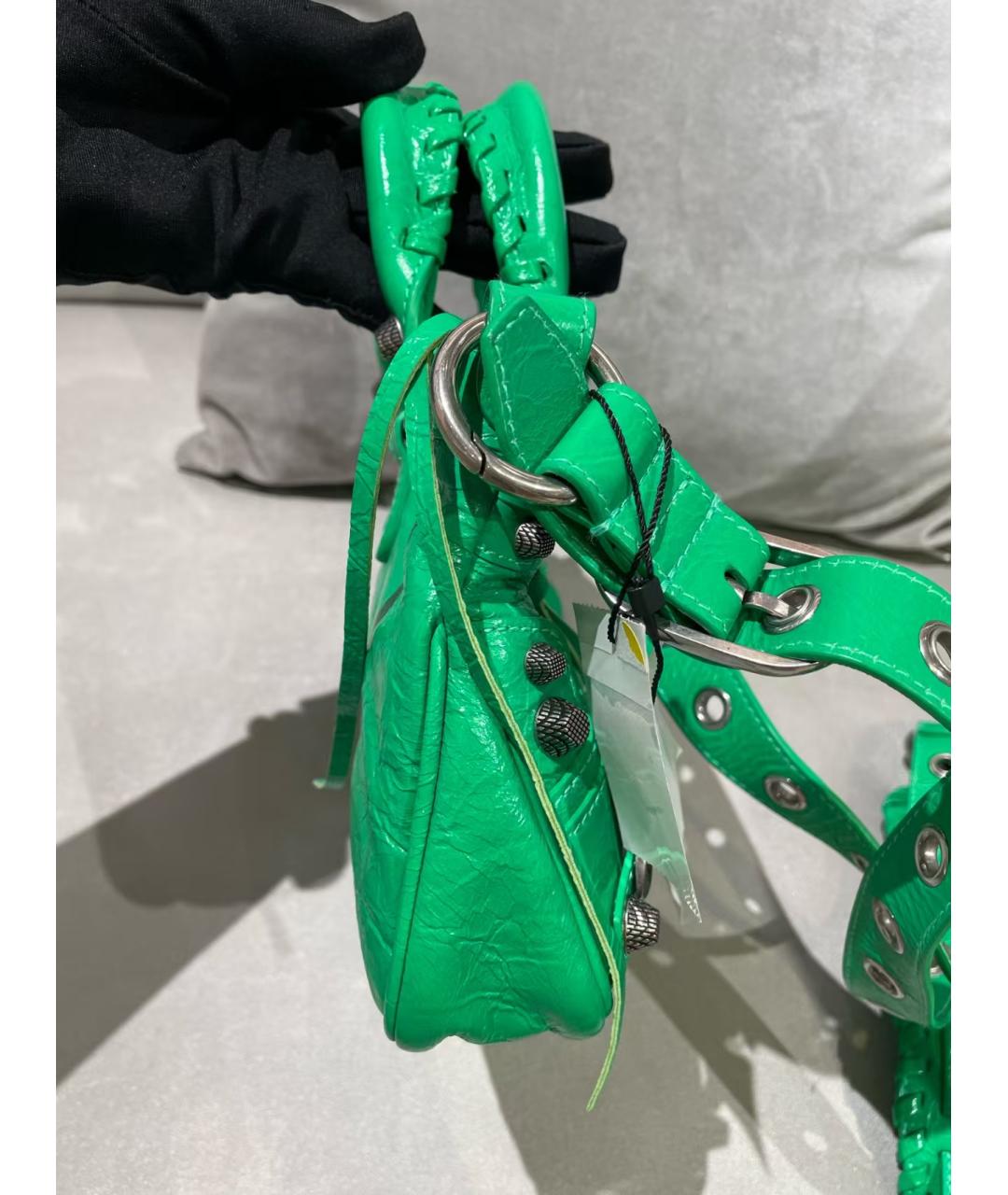 BALENCIAGA Зеленая кожаная сумка через плечо, фото 4