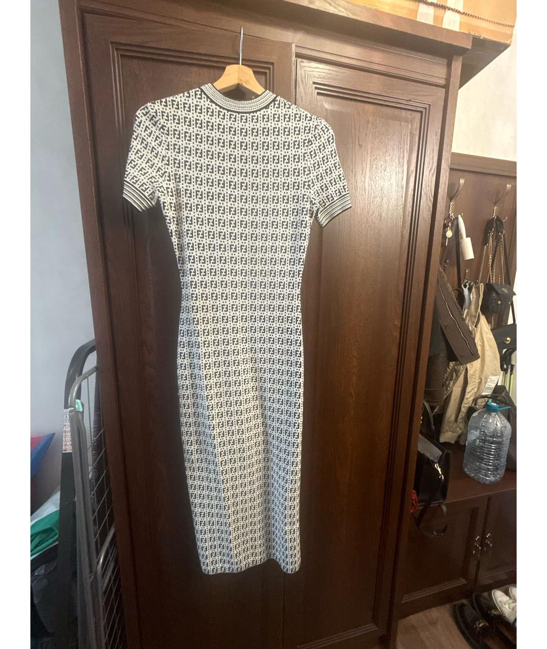 FENDI Серое вискозное повседневное платье, фото 2