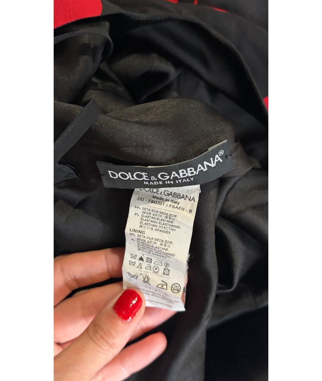 DOLCE&GABBANA Мульти шелковое коктейльное платье, фото 4