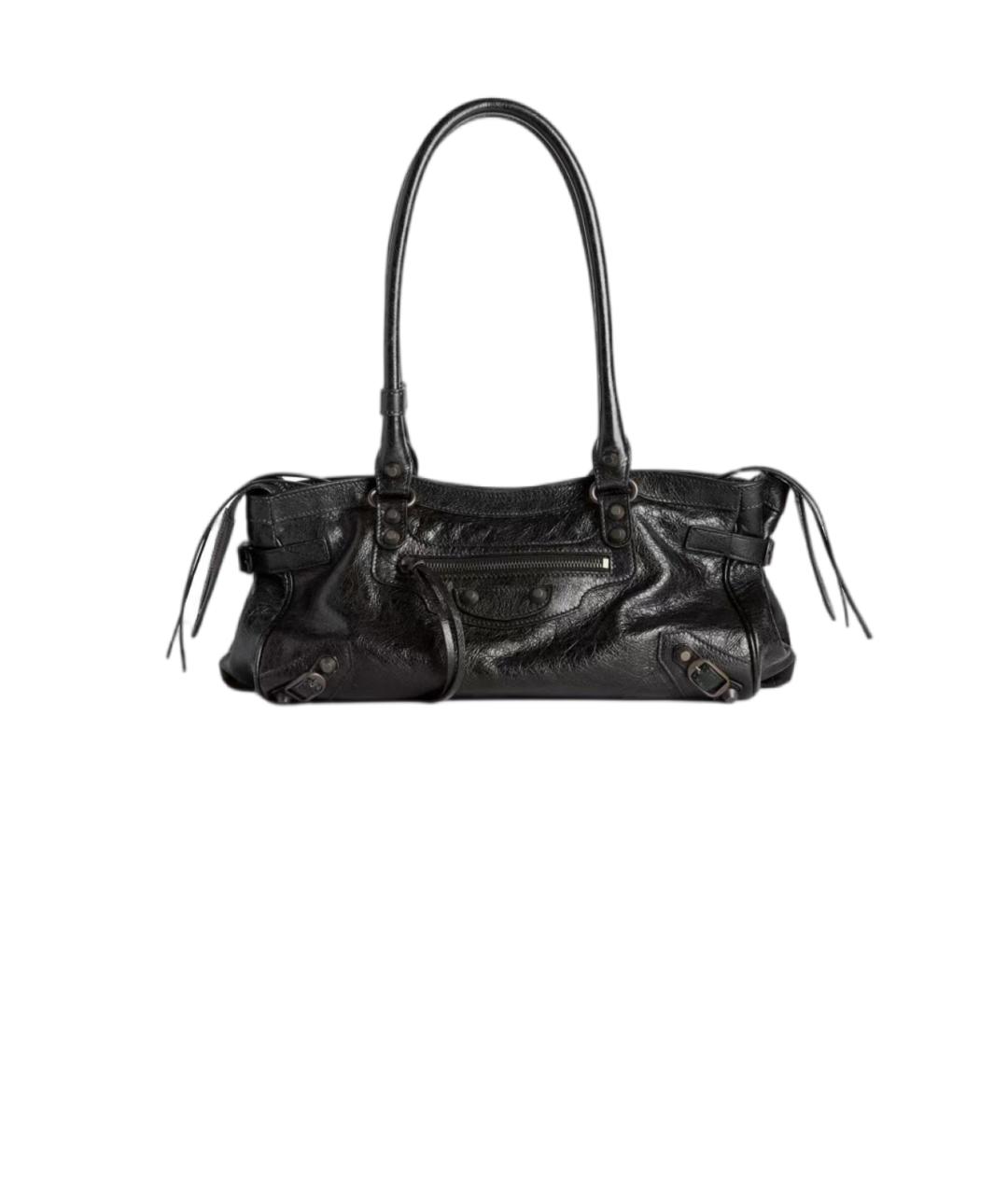 BALENCIAGA Черная кожаная сумка с короткими ручками, фото 6