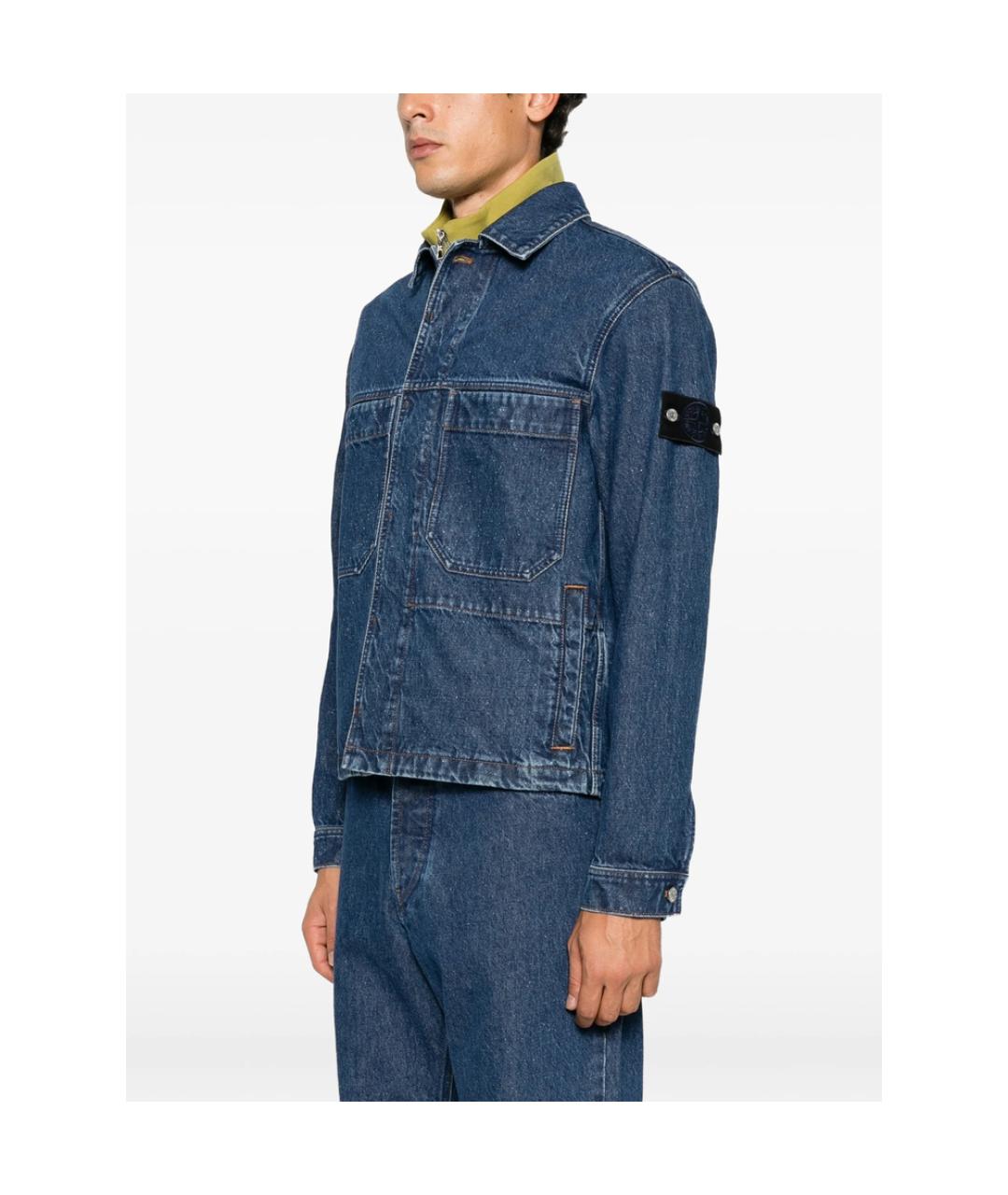 STONE ISLAND Синяя деним куртка, фото 4