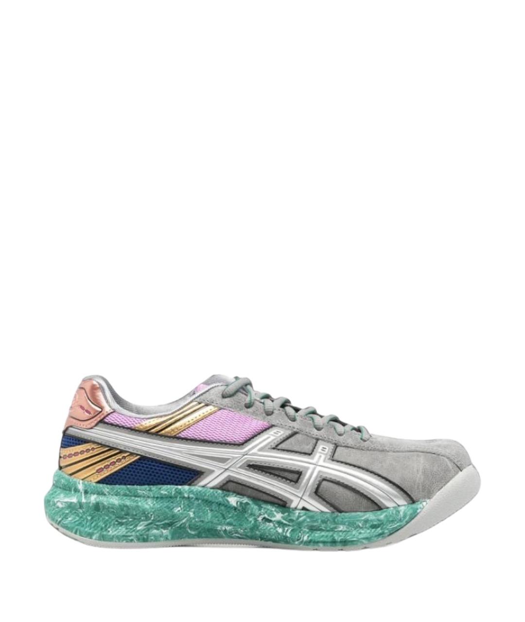 ASICS Серые кожаные низкие кроссовки / кеды, фото 1