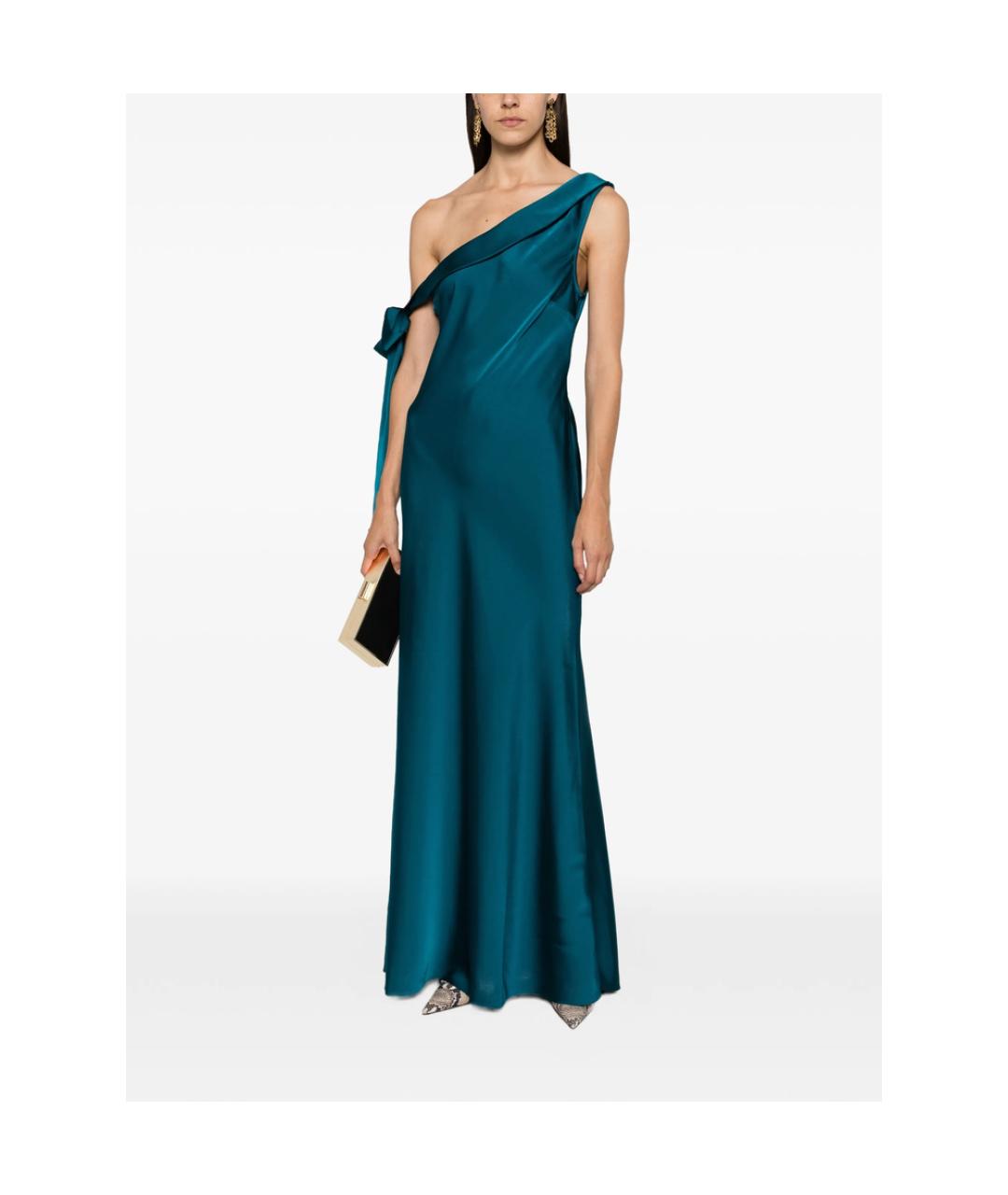 HERVE LEGER Синее полиэстеровое вечернее платье, фото 2