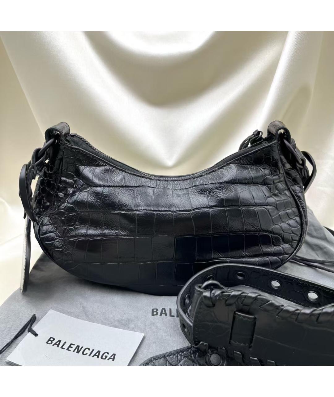 BALENCIAGA Черная кожаная сумка через плечо, фото 3