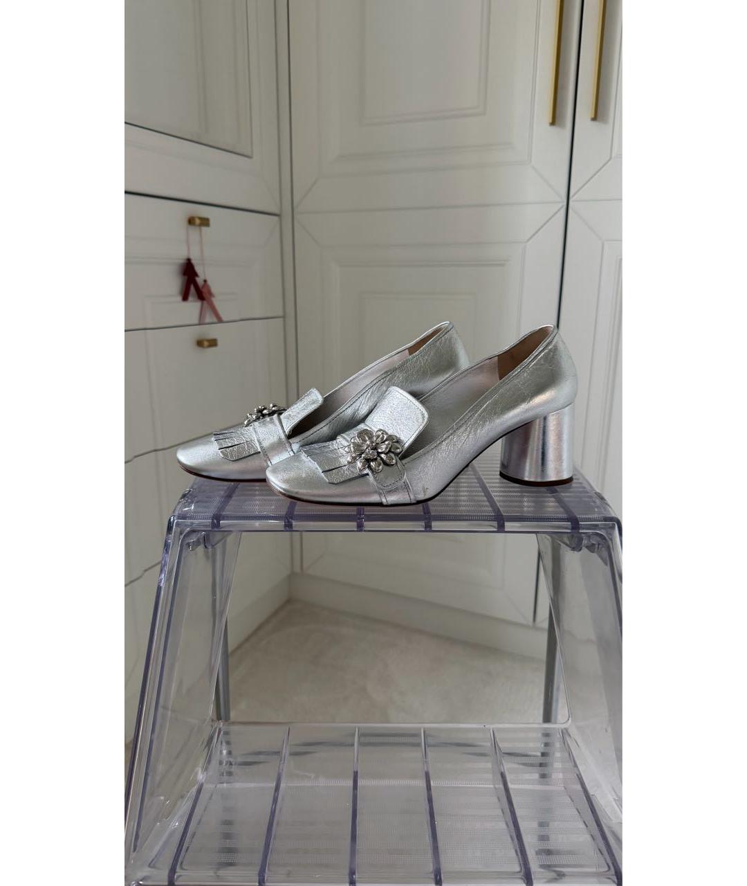 PRADA Серебряные кожаные туфли, фото 7