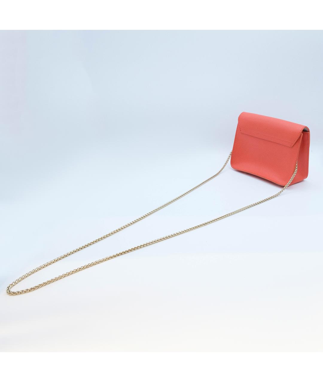 FURLA Оранжевая кожаная сумка через плечо, фото 4