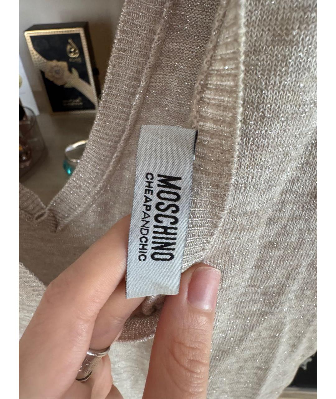 MOSCHINO Серебряный шерстяной джемпер / свитер, фото 3